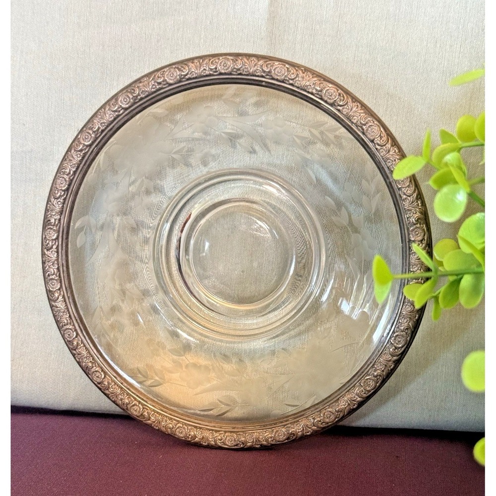 International Silver Prelude Sterling on Cut Glass Candy Dish 6" Bowl - Picture 8 of 11